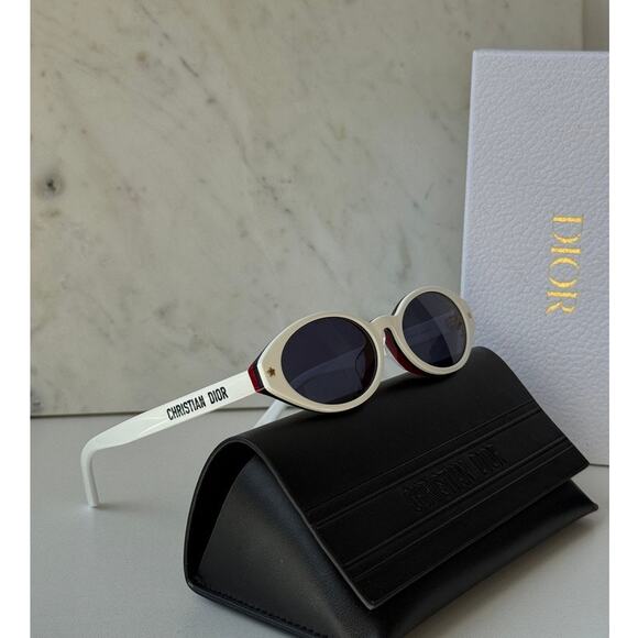 NEW Dior Pacific S1F Oval Round Sunglasses White Navy Blue main image 7